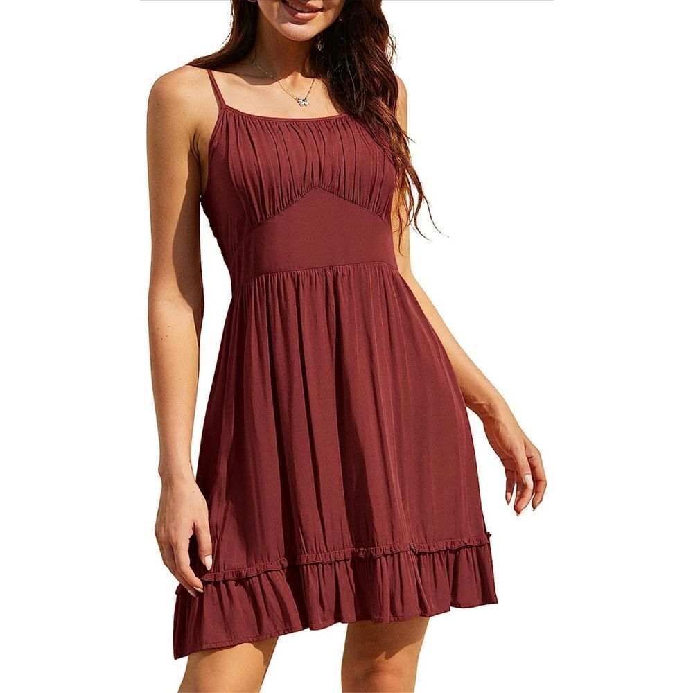 NEW Mini High Waist Square Neck Beach Cami Dress M